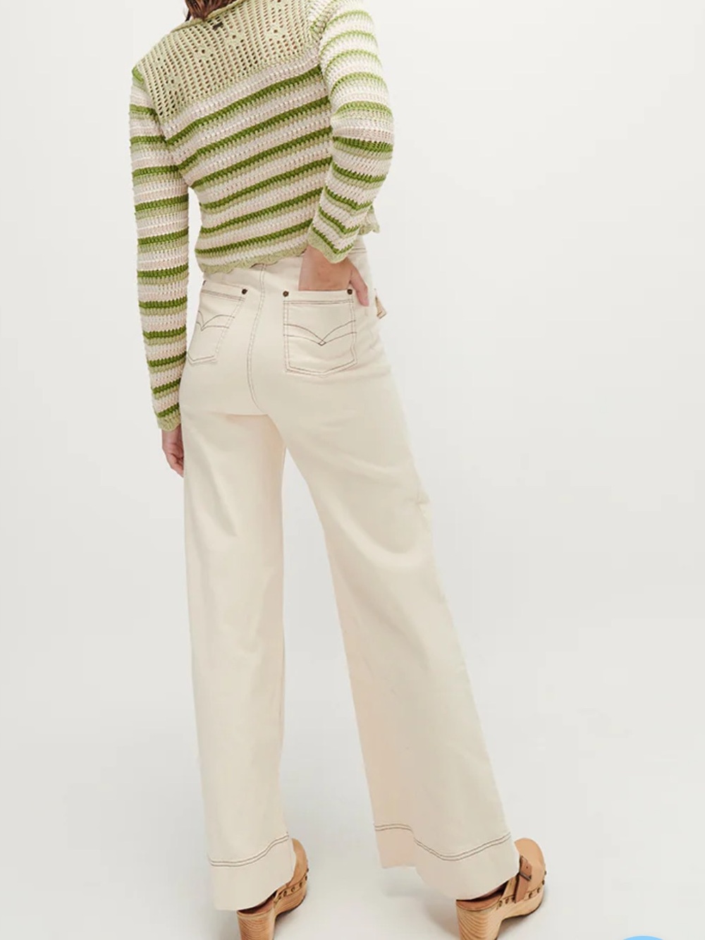 Floral Embroidered Wide Leg Jeans - Picture 6 of 6